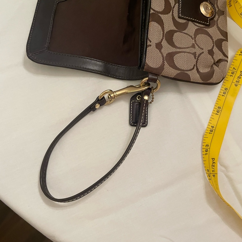 Coach Tan and Brown Wristlet - Picture 7 of 13